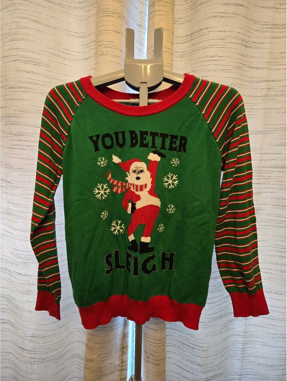 Mighty Fine You Better Sleigh Ugly Christmas Sweater XL Santa Holiday